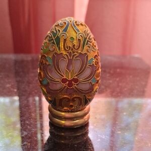 Ornate Gold and Purple Decorative Egg
